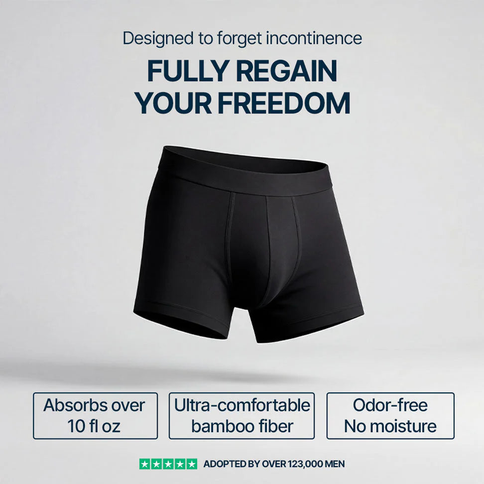 Men's Washable Incontinence Boxer Briefs